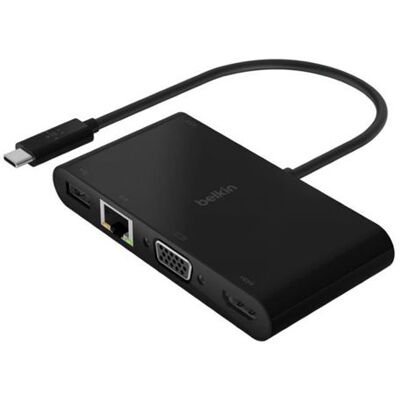 Belkin USB-C Multimedia Adapter Zwart + Opladen Belkin USB-C Multimedia Adapter Zwart + Opladen