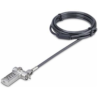 StarTech.com 2m Universeel Laptop Kabelslot, Noble Wedge®/Nano/K-Slot - Beveiligingskabelslot - zwart, zilver - 2 m StarTech.com 2m Universeel Laptop Kabelslot, Noble Wedge®/Nano/K-Slot - Beveiligingskabelslot - zwart, zilver - 2 m