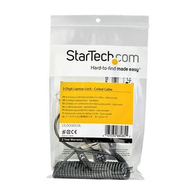 StarTech.com Laptop combinatie kabelslot - gekrulde kabel - 3-cijferslot - 1,8 m anti-diefstal veiligheidskabel - staal - Beveiligingskabelslot - 1.8 m StarTech.com Laptop combinatie kabelslot - gekrulde kabel - 3-cijferslot - 1,8 m anti-diefstal veiligheidskabel - staal - Beveiligingskabelslot - 1.8 m
