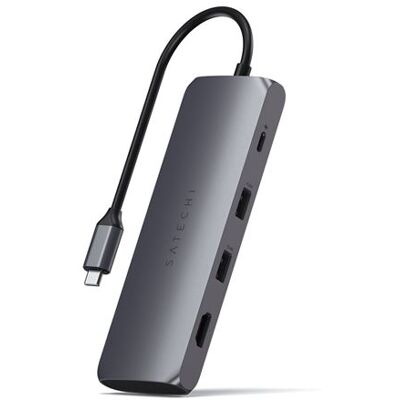 Satechi ST-UCHSEM USB-hub met meerdere poorten Type-C en SSD-sleuf grijs Satechi ST-UCHSEM USB-hub met meerdere poorten Type-C en SSD-sleuf grijs