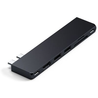 Satechi Pro Hub Slim Adapter voor MacBook Air M2 Zwart en Blauw Satechi Pro Hub Slim Adapter voor MacBook Air M2 Zwart en Blauw