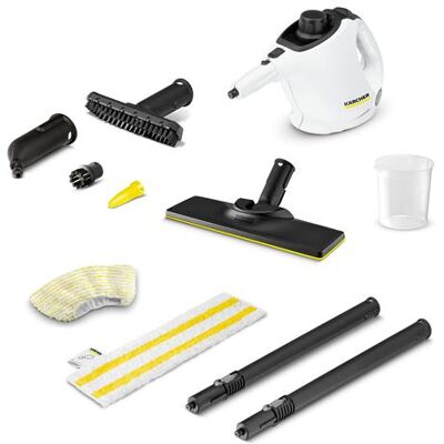 NIEUW Karcher SC 1 Easy Fix vloerkit stoomreiniger - 2 in 1 stoommop - 1200 W - 3 repen - Elimineert tot 99,99% van de NIEUW Karcher SC 1 Easy Fix vloerkit stoomreiniger - 2 in 1 stoommop - 1200 W - 3 repen - Elimineert tot 99,99% van de