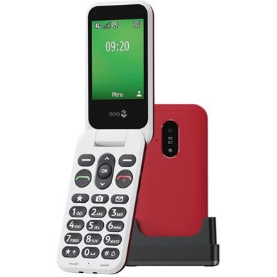 DORO Leva E22 - 4G functionele telefoon - RAM 64 MB / intern geheugen 128 MB - microSD slot - lcd-scherm (TFT) - 320 x 240 pixels (60 Hz) - rear camera 0,3 MP - rood, wit DORO Leva E22 - 4G functionele telefoon - RAM 64 MB / intern geheugen 128 MB - microSD slot - lcd-scherm (TFT) - 320 x 240 pixels (60 Hz) - rear camera 0,3 MP - rood, wit