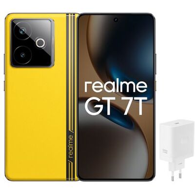 Smartphone Pack Realme GT7T 5G Dual nano SIM 512 GB 6.78" Yellow met Realme 120 W lader Smartphone Pack Realme GT7T 5G Dual nano SIM 512 GB 6.78" Yellow met Realme 120 W lader