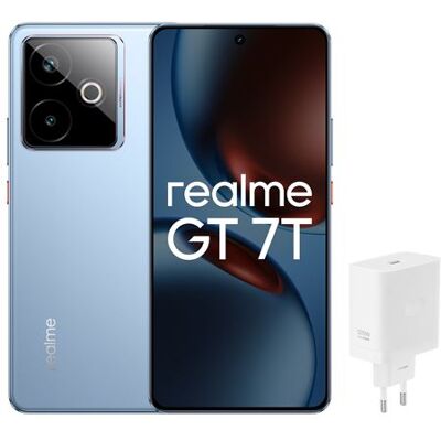 Smartphone Pack Realme GT7 5G Nano SIM 512 GB 6.78" IceSense Blue met Realme 120 W lader Smartphone Pack Realme GT7 5G Nano SIM 512 GB 6.78" IceSense Blue met Realme 120 W lader