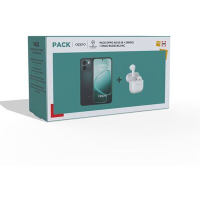 Pack Fnac Smartphone Oppo A6 5g Double Nano Sim 256 Go 6.75" Zwart Saffier + Enco Buds3 Blanc Neige Pack Fnac Smartphone Oppo A6 5g Double Nano Sim 256 Go 6.75" Zwart Saffier + Enco Buds3 Blanc Neige