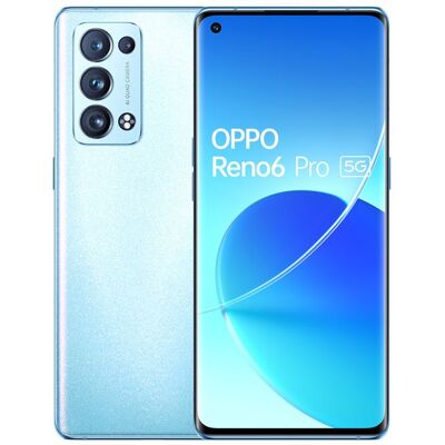 OPPO Reno6 Pro 5G - 5G smartphone - dual-SIM - RAM 12 GB / intern geheugen 256 GB - OLED-scherm - 6.55" - 2400 x 1080 pixels (90 Hz) - 3x achtercamera's 50 MP, 16 MP, 13 MP, 2 MP - front camera 32 MP - arctisch blauw OPPO Reno6 Pro 5G - 5G smartphone - dual-SIM - RAM 12 GB / intern geheugen 256 GB - OLED-scherm - 6.55" - 2400 x 1080 pixels (90 Hz) - 3x achtercamera's 50 MP, 16 MP, 13 MP, 2 MP - front camera 32 MP - arctisch blauw