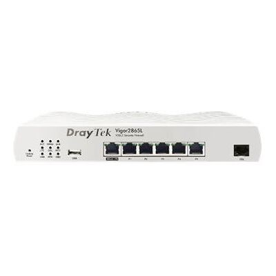 Draytek Vigor 2865L - Router - DSL/WWAN 5-poorts switch - 1GbE, PPP - WAN-poorten: 2 Draytek Vigor 2865L - Router - DSL/WWAN 5-poorts switch - 1GbE, PPP - WAN-poorten: 2