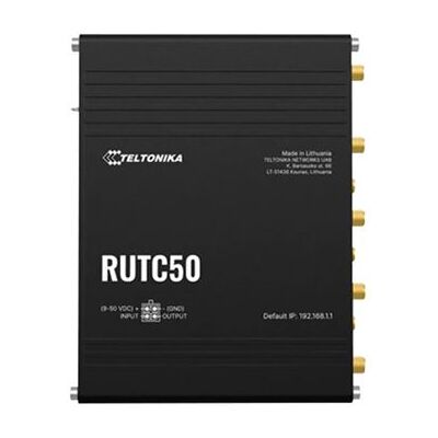 Teltonika RUTC50 - Draadloze router - WWAN 4-poorts switch - 1GbE, PPP, DNP3 - Wi-Fi 6 - 2,4 GHz - 4G, 5G, 3G Teltonika RUTC50 - Draadloze router - WWAN 4-poorts switch - 1GbE, PPP, DNP3 - Wi-Fi 6 - 2,4 GHz - 4G, 5G, 3G