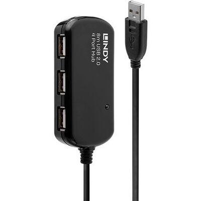 Lindy USB 2.0 Active Extension Pro 4 Port Hub - Hub - 4 x USB 2.0 - desktop Lindy USB 2.0 Active Extension Pro 4 Port Hub - Hub - 4 x USB 2.0 - desktop