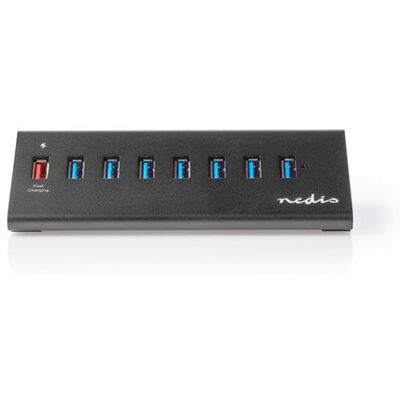 Nedis UHUBUP3810BK - Hub - 7 x SuperSpeed USB 3.0 + 1 x SuperSpeed USB 3.0 (opladen) - desktop Nedis UHUBUP3810BK - Hub - 7 x SuperSpeed USB 3.0 + 1 x SuperSpeed USB 3.0 (opladen) - desktop