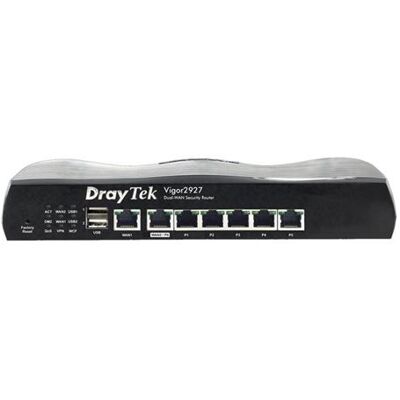 Draytek Vigor 2927 - Router 6-poorts schakelaar - 1GbE - WAN-poorten: 2 Draytek Vigor 2927 - Router 6-poorts schakelaar - 1GbE - WAN-poorten: 2