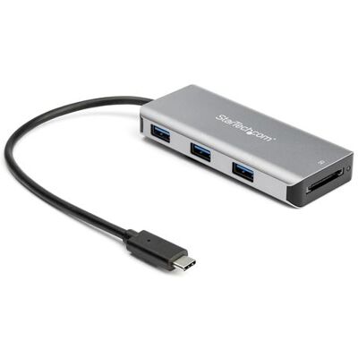 StarTech.com 3-poorts USB-C hub met SD kaartlezer - 10 Gbps - 24,9 cm hostkabel - 3x USB-A (HB31C3ASDMB) - Hub - 1 x USB-C + 3 x USB 3.1 - desktop - voor P/N: PEXUSB321C StarTech.com 3-poorts USB-C hub met SD kaartlezer - 10 Gbps - 24,9 cm hostkabel - 3x USB-A (HB31C3ASDMB) - Hub - 1 x USB-C + 3 x USB 3.1 - desktop - voor P/N: PEXUSB321C