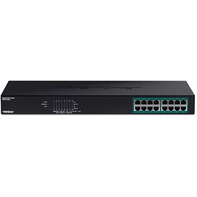 TRENDnet TPE TG160G - Switch - 16 x 10/100/1000 (PoE+) - rack-uitvoering - PoE+ (246 W) - TAA Compliant TRENDnet TPE TG160G - Switch - 16 x 10/100/1000 (PoE+) - rack-uitvoering - PoE+ (246 W) - TAA Compliant