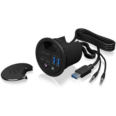 ICY BOX IB-HUB1403B - Hub - 2 x SuperSpeed USB 3.0 + 2 x USB-C - vlakke montage ICY BOX IB-HUB1403B - Hub - 2 x SuperSpeed USB 3.0 + 2 x USB-C - vlakke montage