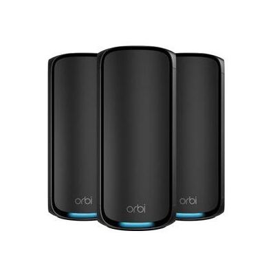NETGEAR Orbi 970 Series RBE973SB - Wifi-systeem - (router, 2 verlengstukken) - tot 10.000 vierkante voet - maas 10GbE, 2.5GbE, Wi-Fi 7 Quad-Band NETGEAR Orbi 970 Series RBE973SB - Wifi-systeem - (router, 2 verlengstukken) - tot 10.000 vierkante voet - maas 10GbE, 2.5GbE, Wi-Fi 7 Quad-Band