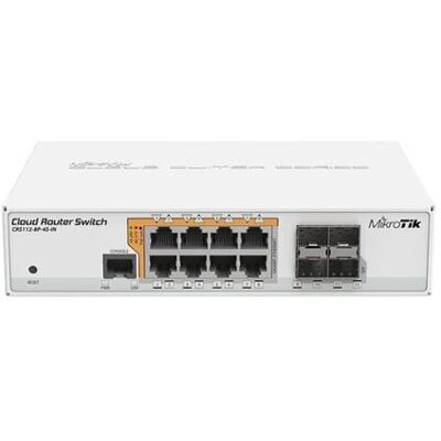 MikroTik Cloud Router Switch CRS112-8P-4S-IN - Switch - L3 - Beheerd - 8 x 10/100/1000 (PoE) + 4 x SFP - desktop, rack-uitvoering - PoE+ - Gelijkstroom MikroTik Cloud Router Switch CRS112-8P-4S-IN - Switch - L3 - Beheerd - 8 x 10/100/1000 (PoE) + 4 x SFP - desktop, rack-uitvoering - PoE+ - Gelijkstroom