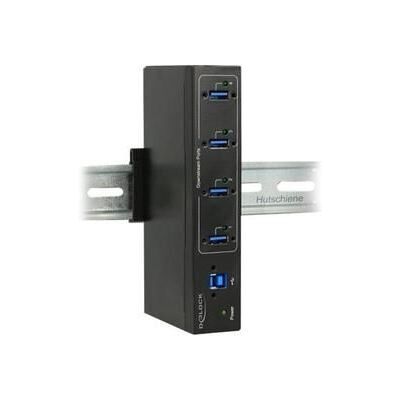 Delock External Industry Hub 4 x USB 3.0 Type-A with 15 kV ESD protection - Hub - 4 x SuperSpeed USB 3.0 - wandbevestiging - gelijkstroom Delock External Industry Hub 4 x USB 3.0 Type-A with 15 kV ESD protection - Hub - 4 x SuperSpeed USB 3.0 - wandbevestiging - gelijkstroom