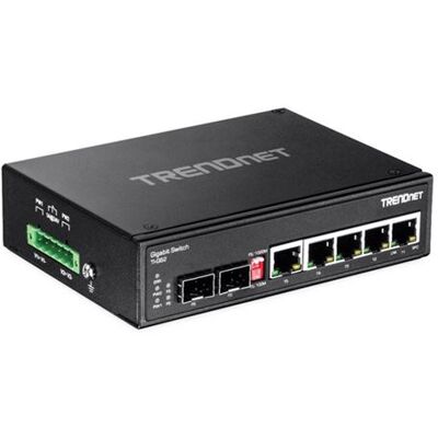 TRENDnet TI-G62 - Switch - onbeheerd - 5 x 100/1000/10000 + 1 x gedeelde Gigabit SFP + 1 x SFP - monteerbaar op DIN-rails, wandbevestiging - gelijkstroom - TAA Compliant TRENDnet TI-G62 - Switch - onbeheerd - 5 x 100/1000/10000 + 1 x gedeelde Gigabit SFP + 1 x SFP - monteerbaar op DIN-rails, wandbevestiging - gelijkstroom - TAA Compliant