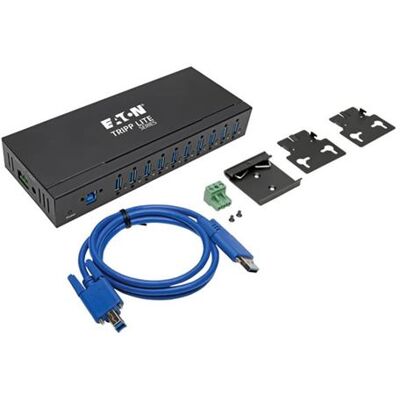 Eaton Tripp Lite series 10-Port Industrial-Grade USB 3.0 SuperSpeed Hub - 20 kV ESD Immunity, Iron Housing, Mountable - Hub - 10 x SuperSpeed USB 3.0 - monteerbaar op DIN-rails, wandbevestiging Eaton Tripp Lite series 10-Port Industrial-Grade USB 3.0 SuperSpeed Hub - 20 kV ESD Immunity, Iron Housing, Mountable - Hub - 10 x SuperSpeed USB 3.0 - monteerbaar op DIN-rails, wandbevestiging