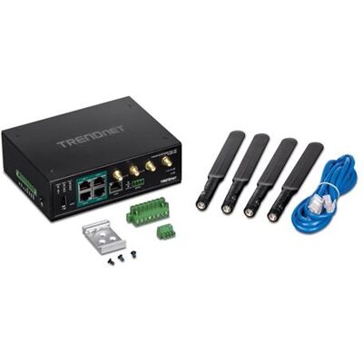 TRENDnet TI-WP100 - Draadloze router - 4-poorts switch - GigE - Wi-Fi 5 - Dual Band - TAA Compliant TRENDnet TI-WP100 - Draadloze router - 4-poorts switch - GigE - Wi-Fi 5 - Dual Band - TAA Compliant