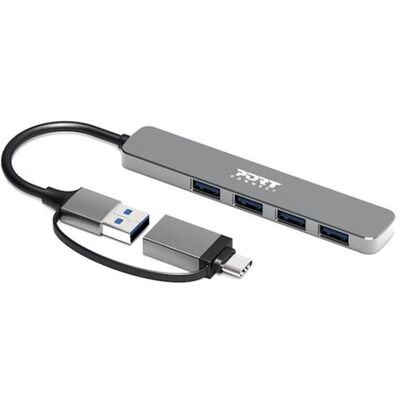 PORT Connect - Hub - USB-C/USB-A - 4 x SuperSpeed USB 3.0 - desktop PORT Connect - Hub - USB-C/USB-A - 4 x SuperSpeed USB 3.0 - desktop