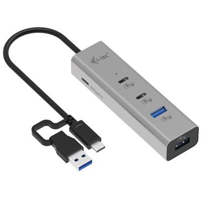i-Tec - Hub - universele oplading, metaal - 2 x USB-C 3.2 Gen 1 + 2 x USB 3.2 Gen 1 + 1 x USB-C (stroomtoevoer) - desktop i-Tec - Hub - universele oplading, metaal - 2 x USB-C 3.2 Gen 1 + 2 x USB 3.2 Gen 1 + 1 x USB-C (stroomtoevoer) - desktop