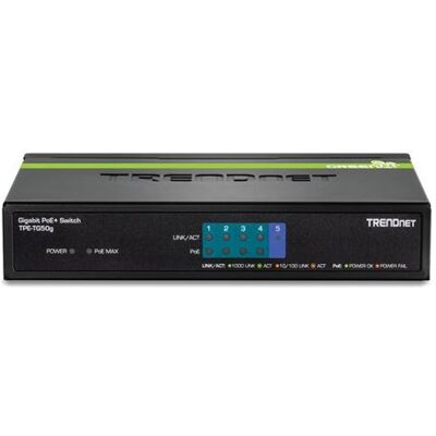 TRENDnet TPE TG50g - Switch - 4 x 10/100/1000 (PoE+) + 1 x 10/100/1000 - desktop - PoE+ (31 W) - TAA Compliant TRENDnet TPE TG50g - Switch - 4 x 10/100/1000 (PoE+) + 1 x 10/100/1000 - desktop - PoE+ (31 W) - TAA Compliant