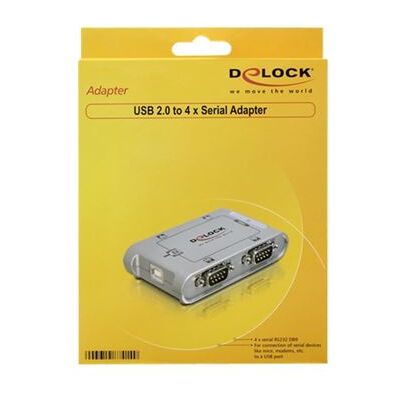 Delock USB 2.0 to 4 port serial HUB - Seriële adapter - USB 2.0 - RS-232 x 4 Delock USB 2.0 to 4 port serial HUB - Seriële adapter - USB 2.0 - RS-232 x 4