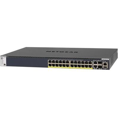 NETGEAR M4300-28G-PoE+ - Switch - L3 - Beheerd - 2 x 10/100/1000/10000 + 2 x 10 Gigabit SFP+ + 24 x 10/100/1000 (PoE+) - luchtstroom van voorkant naar achterkant - rack-uitvoering - PoE+ (720 W) NETGEAR M4300-28G-PoE+ - Switch - L3 - Beheerd - 2 x 10/100/1000/10000 + 2 x 10 Gigabit SFP+ + 24 x 10/100/1000 (PoE+) - luchtstroom van voorkant naar achterkant - rack-uitvoering - PoE+ (720 W)