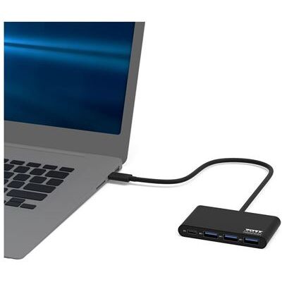PORT DESIGNS PORT Connect - Hub - 3 x SuperSpeed USB 3.0 + 1 x USB-C - desktop PORT DESIGNS PORT Connect - Hub - 3 x SuperSpeed USB 3.0 + 1 x USB-C - desktop