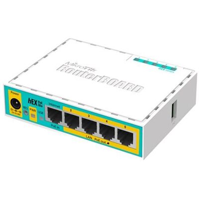 MikroTik RouterBOARD hEX lite RB750UPr2 - Router 4-poorts switch MikroTik RouterBOARD hEX lite RB750UPr2 - Router 4-poorts switch