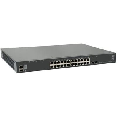 LevelOne GTL-2891 - Switch - L3 - Beheerd - 24 x 10/100/1000 + 2 x 10 Gigabit SFP+ (uplink) - rack-uitvoering LevelOne GTL-2891 - Switch - L3 - Beheerd - 24 x 10/100/1000 + 2 x 10 Gigabit SFP+ (uplink) - rack-uitvoering