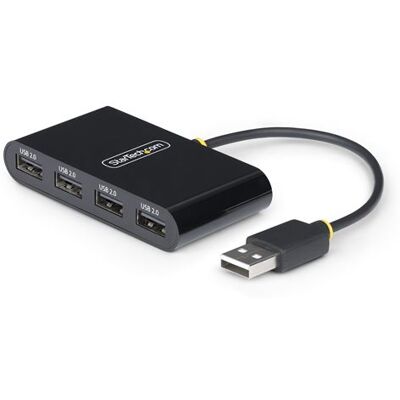 StarTech.com 4-Port USB 2.0 Hub, USB Bus Powered, Small Travel Mini USB Hub, USB 2.0 Splitter, Multi-Port Portable USB Hub, 480Mbps, Overcurrent Protection (OCP) - Hub - 4 x USB 2.0 - desktop StarTech.com 4-Port USB 2.0 Hub, USB Bus Powered, Small Travel Mini USB Hub, USB 2.0 Splitter, Multi-Port Portable USB Hub, 480Mbps, Overcurrent Protection (OCP) - Hub - 4 x USB 2.0 - desktop