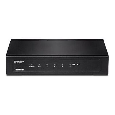 TRENDnet TEG S51SFP - Switch - onbeheerd - 4 x 10/100/1000 + 1 x Gigabit SFP - wandbevestiging - TAA Compliant TRENDnet TEG S51SFP - Switch - onbeheerd - 4 x 10/100/1000 + 1 x Gigabit SFP - wandbevestiging - TAA Compliant
