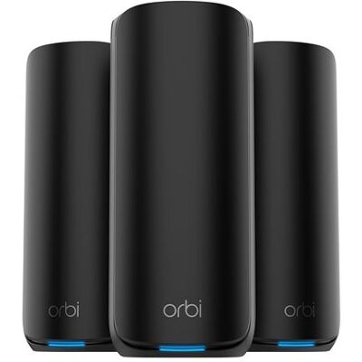 NETGEAR Orbi 870 Series RBE873 - Wifi-systeem - (router, 2 verlengstukken) - tot 9000 vierkante voet - maas 10GbE, 2.5GbE, Wi-Fi 7 multiband NETGEAR Orbi 870 Series RBE873 - Wifi-systeem - (router, 2 verlengstukken) - tot 9000 vierkante voet - maas 10GbE, 2.5GbE, Wi-Fi 7 multiband