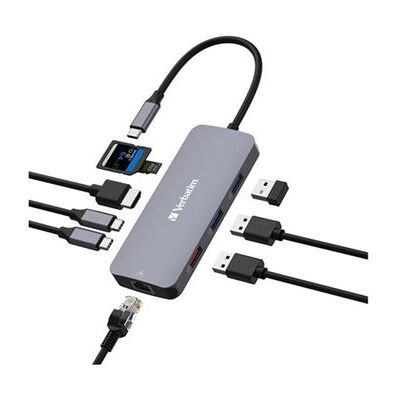 Verbatim CMH 09 - Hub - 1 x HDMI + 2 x USB-C 3.2 Gen 2 + 3 x USB 3.2 Gen 1 + 1 x 1 Gigabit Ethernet - desktop Verbatim CMH 09 - Hub - 1 x HDMI + 2 x USB-C 3.2 Gen 2 + 3 x USB 3.2 Gen 1 + 1 x 1 Gigabit Ethernet - desktop