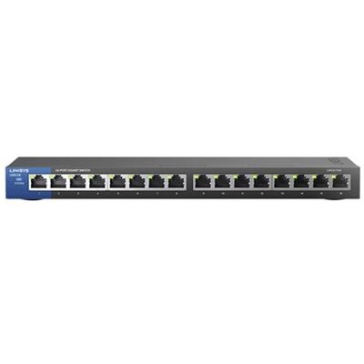 Linksys Business LGS116 - Switch - onbeheerd - 16 x 10/100/1000 - desktop, wandbevestiging - AC 100/230 V Linksys Business LGS116 - Switch - onbeheerd - 16 x 10/100/1000 - desktop, wandbevestiging - AC 100/230 V