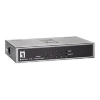 LevelOne GEU-0521 - Switch - onbeheerd - 4 x 10/100/1000 + 1 x Gigabit SFP - desktop, wandbevestiging LevelOne GEU-0521 - Switch - onbeheerd - 4 x 10/100/1000 + 1 x Gigabit SFP - desktop, wandbevestiging