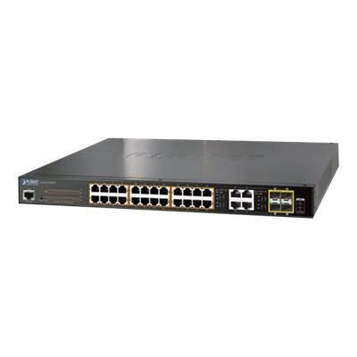 PLANET Technology PLANET GS-4210-24P4C - Switch - Beheerd - 24 x 10/100/1000 (PoE+) + 4 x Gigabit SFP-combinatie - desktop, rack-uitvoering - PoE+ (220 W) PLANET Technology PLANET GS-4210-24P4C - Switch - Beheerd - 24 x 10/100/1000 (PoE+) + 4 x Gigabit SFP-combinatie - desktop, rack-uitvoering - PoE+ (220 W)