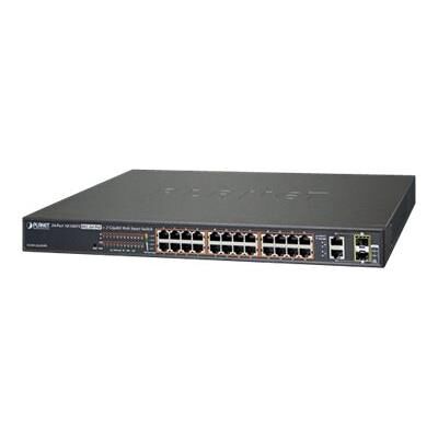 PLANET Technology PLANET FGSW-2624HPS - Switch - intelligent - 24 x 10/100 (PoE+) + 2 x Gigabit SFP-combinatie - rack-uitvoering - PoE+ (220 W) PLANET Technology PLANET FGSW-2624HPS - Switch - intelligent - 24 x 10/100 (PoE+) + 2 x Gigabit SFP-combinatie - rack-uitvoering - PoE+ (220 W)