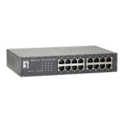 Digital Data Communications LevelOne GEU-1621 - switch - 16 poorten - onbeheerd - rack-uitvoering, wandbevestiging Digital Data Communications LevelOne GEU-1621 - switch - 16 poorten - onbeheerd - rack-uitvoering, wandbevestiging