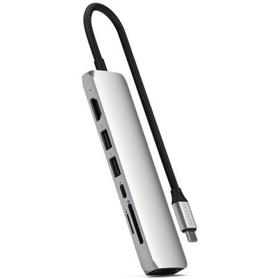 Satechi Hub 7-in-1 USB-C Slim Multiport Zilver Satechi Hub 7-in-1 USB-C Slim Multiport Zilver
