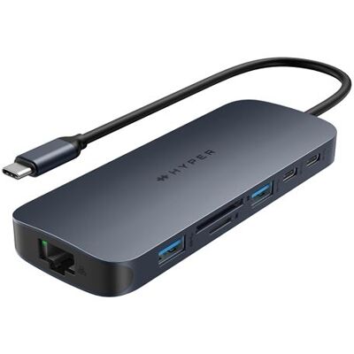 Ecosmart Hyperdrive 10 In 1 Usb-c Hub Generatie 2 140 W Pd 3.1 Blauw Zilver Ecosmart Hyperdrive 10 In 1 Usb-c Hub Generatie 2 140 W Pd 3.1 Blauw Zilver