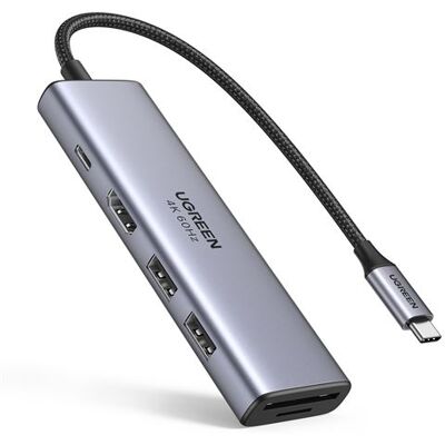 UGREEN Multifunctionele 6-in-1 USB C-hub, grijs met PD UGREEN Multifunctionele 6-in-1 USB C-hub, grijs met PD
