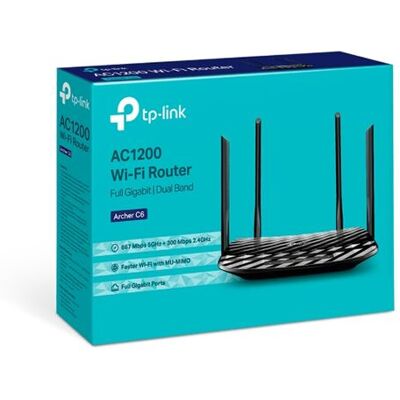 TP-Link Router Archer C6 AC1200 Zwart TP-Link Router Archer C6 AC1200 Zwart