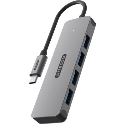 Sitecom Hub USB-C naar 4x USB-A Grijs Sitecom Hub USB-C naar 4x USB-A Grijs