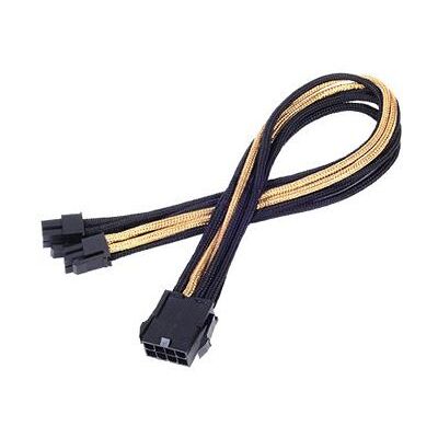 SilverStone PP07 - Stroomverlengkabel - 8 pins-EPS12V (4+4) (M) naar 8 pins-EPS12V (V) - 30 cm - zwart / goud SilverStone PP07 - Stroomverlengkabel - 8 pins-EPS12V (4+4) (M) naar 8 pins-EPS12V (V) - 30 cm - zwart / goud