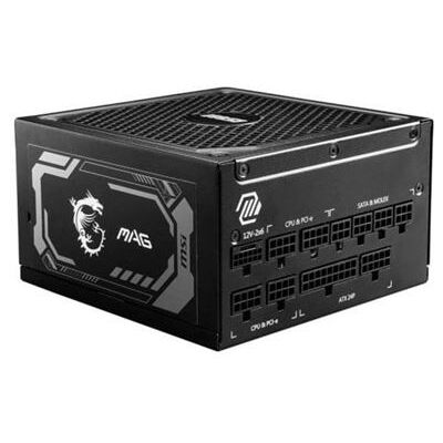 MSI MAG A1000GL PCIE5 II - Voeding (intern) - ATX12V 3.1/ EPS12V - 80 PLUS Gold - Cybenetics Gold - 100-240 Volt wisselstroom V - 1000 watt - actieve PFC MSI MAG A1000GL PCIE5 II - Voeding (intern) - ATX12V 3.1/ EPS12V - 80 PLUS Gold - Cybenetics Gold - 100-240 Volt wisselstroom V - 1000 watt - actieve PFC