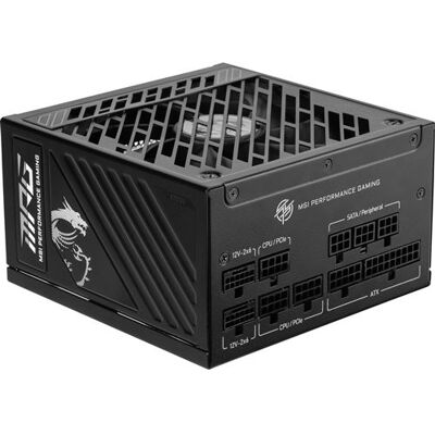 MSI MPG A1250GS PCIE5 - Voeding (intern) - ATX12V 3.1/ EPS12V - 80 PLUS Gold - Cybenetics Gold - 100-240 Volt wisselstroom V - 1250 watt - actieve PFC MSI MPG A1250GS PCIE5 - Voeding (intern) - ATX12V 3.1/ EPS12V - 80 PLUS Gold - Cybenetics Gold - 100-240 Volt wisselstroom V - 1250 watt - actieve PFC